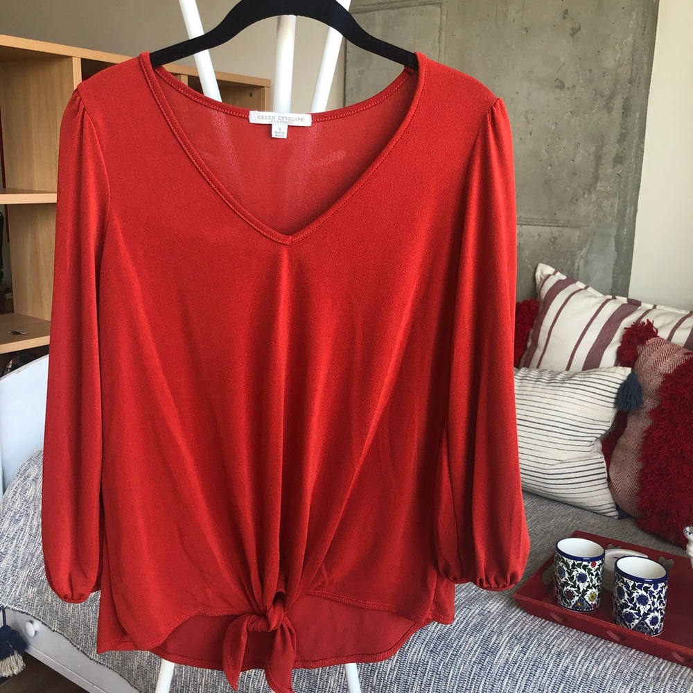 3/4 Sleeve Blouse In Rust - Picture 2 of 3